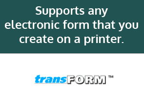 Supports any electronic form that you create on a printer. Recreates and automatically completes your currently printed forms.